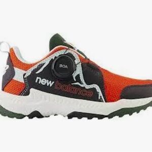 New Balance Kids BOA Trail Sneakers in Orange, Black & White